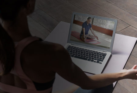 Online Yoga Teacher Training on Laptop